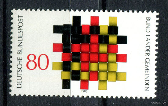 Германия (ФРГ) - 1983г. - Демократия - полная серия, MNH с дефектом клея и отпечатком [Mi 1194] - 1 марка
