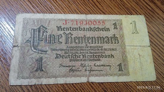 Германия 1 рентмарка 1937