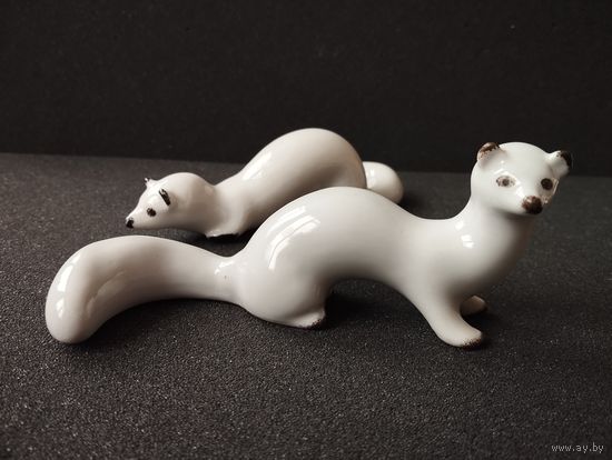 Статуэтка фарфорова Ласка в стойке (горностай). Полонное, СССР