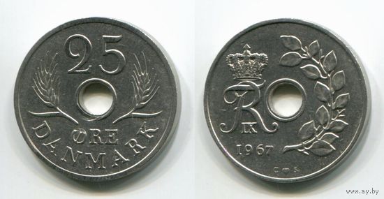 Дания. 25 эре (1967, XF)