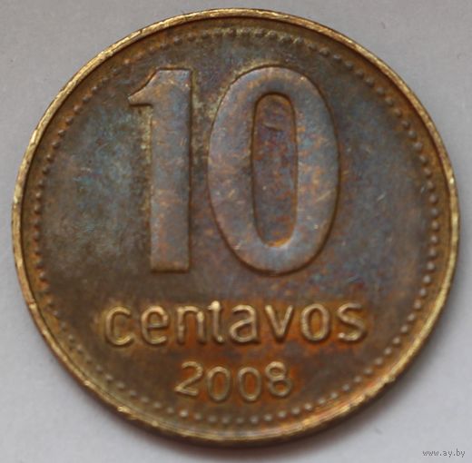 Аргентина, 10 сентаво 2008 г.