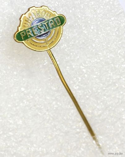 Винтажный значок компании PRESTO из города Угерски-Брод, известной производством технических жидкостей и смазок,