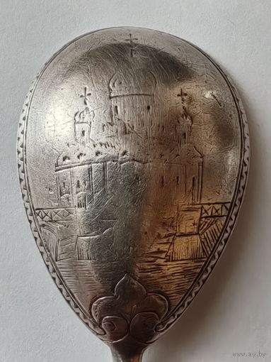 Ложка Чайная серебряная 84 проба. Храм Христа Спасителя. Москва