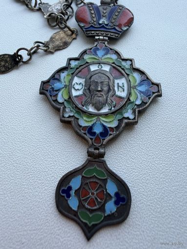 Панагия. Спас Нерукотворный. Серебро 84 пр. клеймо мастера. Россия.