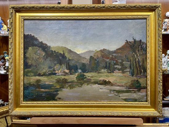 Кроль А.И "У озера.Хоста", 1948г. Холст, масло. Размер 48х70 см.