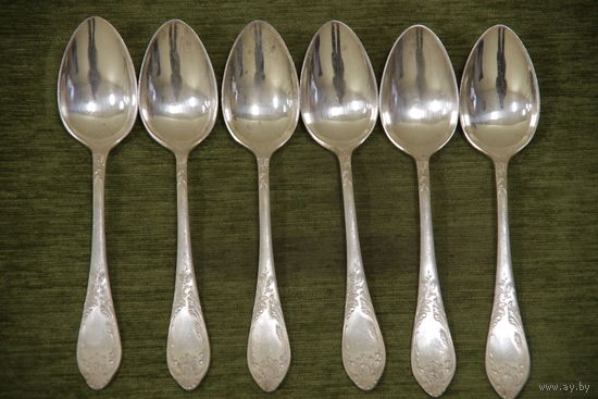 Ложки мельхиоровые , столовые  6 шт  ( 21,8 см )  А1