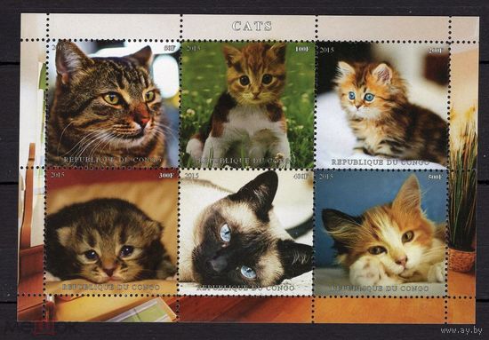 СЕРИЯ БЛОКОВ  СОБАКИ КОШКИ  фауна   MNH
