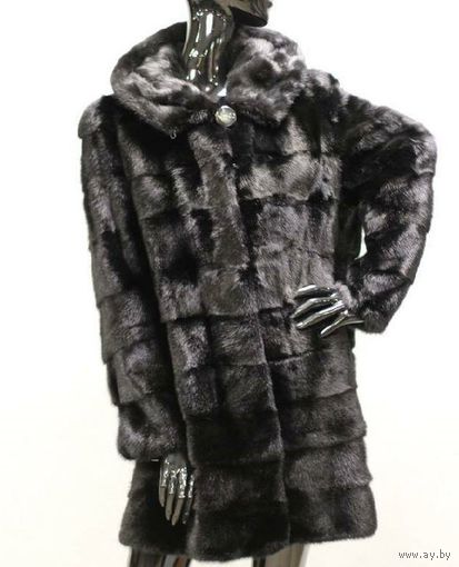 НОВАЯ! ШУБА С КАПЮШОНОМ. БРЕНД  "MINK Mustela Vision". МЕХ СУРКА.Длина - 100 см