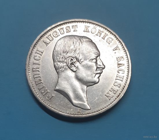 Германия. 3 марки. 1909 год. Саксония. Фридрих Август. Серебро