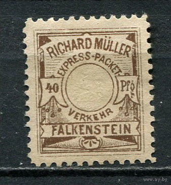 Германия - Фалькенштайн - Местные марки - 1887 - Герб 40Pf - [Mi.11P] - 1 марка. Чистая без клея.  (Лот 98Ct)