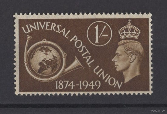 Великобритания 1949** Георг VI, Всемирный Почтовый Союз, Почтовый рожок и глобус (Mi#244)