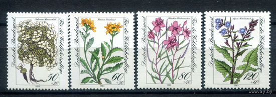 Германия (ФРГ) - 1983г. - Цветы - полная серия, MNH, одна марка с повреждением клея, две с отпечатками, одна с полосами на клее [Mi 1188-1191] - 4 марки