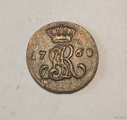 Панятоўскi. 1/2 Гроша 1768. Очень хороший! Краков