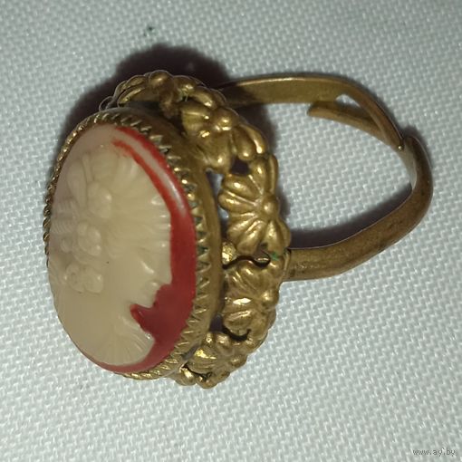 Винтажное кольцо" Камея"латунь,позолота