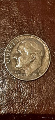 США 10 центов (1 дайм) 1968 D.