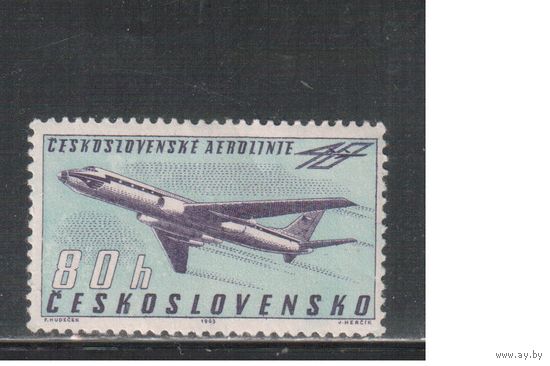 Чехословакия-1963,(Мих.1405)  **  , Самолет, Авиация