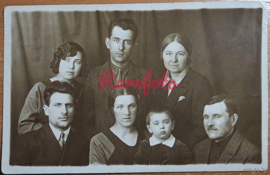 1930-е Коллективный снимок семья типажи ретро