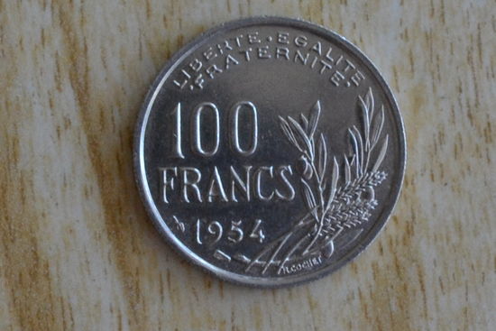 Франция 100 франков 1954
