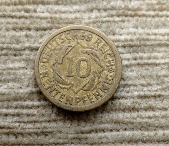 Werty71 Германия 10 рентенпфеннигов 1924 А пфеннигов Веймар