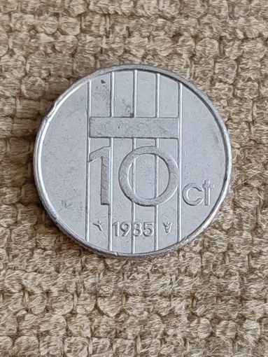 Нидерланды. 10 центов 1985 год.
