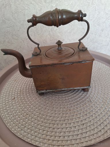 Старинный прямоугольный чайник Англия 19 век Клеймо