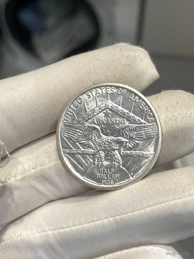 1/2 доллара 1936 арканзас красивый яркий!
