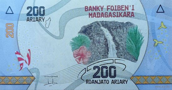 Werty71 Мадагаскар 200 ариари 2017 UNC банкнота