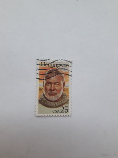 Марки США лауреат Нобелевской премии по литературе 1954 Э. Хемингуэй