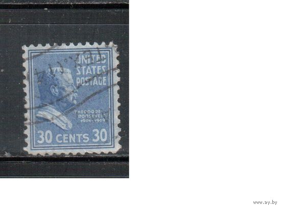 США-1938, (Мих.437), гаш.   , Стандарт, Президенты, Рузвельт(1)