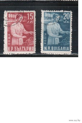 Болгария-1950, (Мих.772-773),  гаш.  , Ткачиха