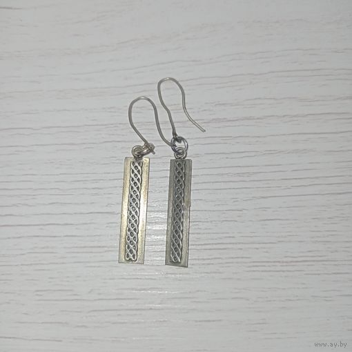Серьги ссср, сережки СССР, прямоугольники, висюльки