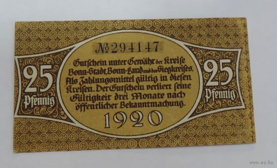 25 пфеннигов 1920г. (Нотгельды) Германия.