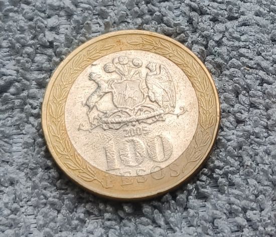 Монета Чили 100 песо 2005 г.