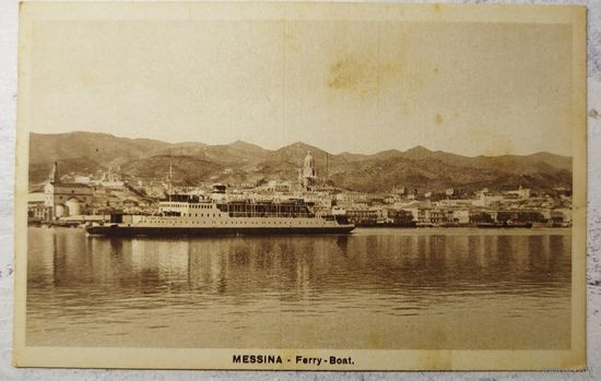 Паром около Мессины. Италия, 1920-е. Чистая.