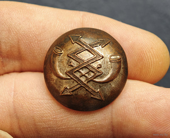 Пуговица почтово-телеграфного ведомства, 1885-1917, 2шт, сохран!