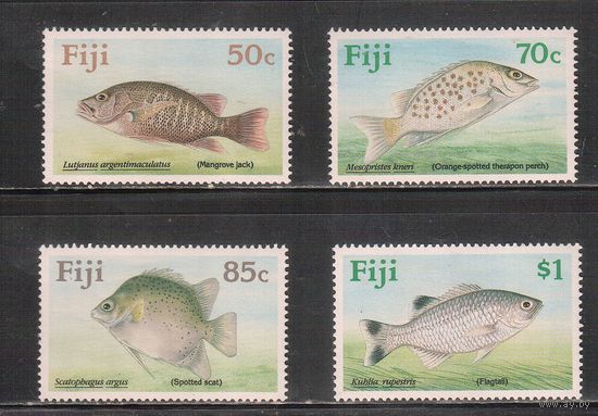 Фиджи-1990(Мих.614-617) , ** , Морская  Фауна,  Рыбы  (полная серия)
