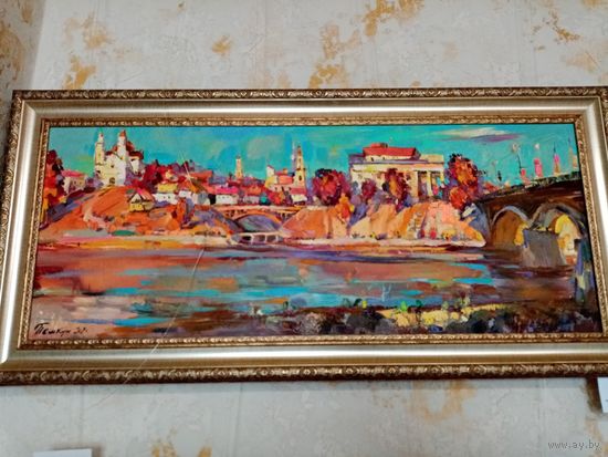 Картина Пешкун Василий "Жаркий вечер", х. м., 40х100см., 2021 год,