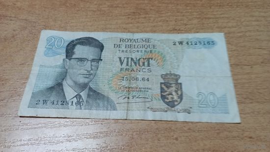 20 франков 1964 года Бельгии **8165