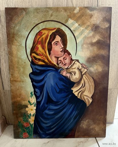 Картина маслом икона Богоматерь и Христос