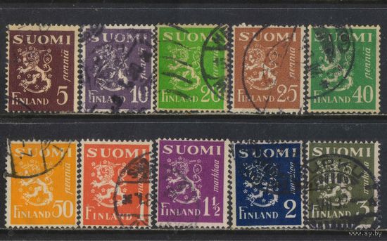 Финляндия 1930 Герб Стандарт #143-50,152-4