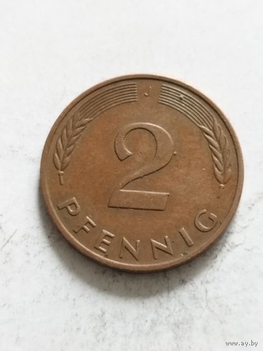 Германия 2 пфенинга 1990 J