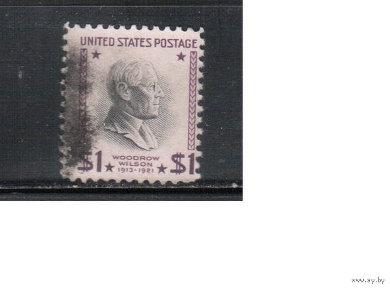 США-1938, (Мих.439), гаш.   , Стандарт, Президенты, Вильсон(1)