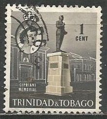 Тринидад и Тобаго. Королева Елизавета II. Памятник Чиприани. 1960г. Mi#172.