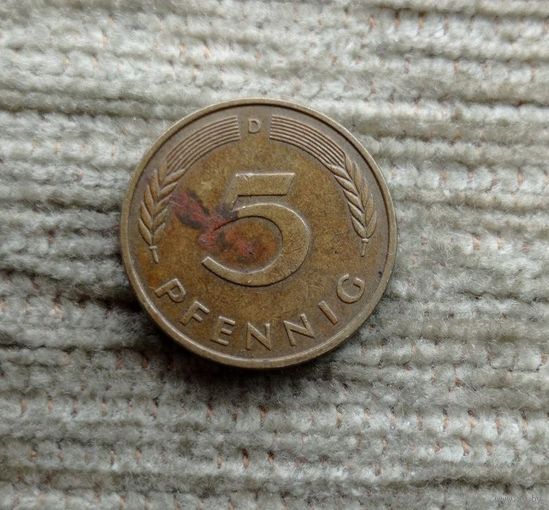Werty71 Германия ФРГ 5 пфеннигов 1978 D