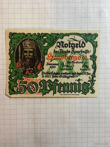 50 пфеннингов (нотгельды) г. Германия.