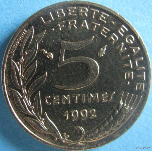 F.125-30 5 сантимов 1992 в холдере