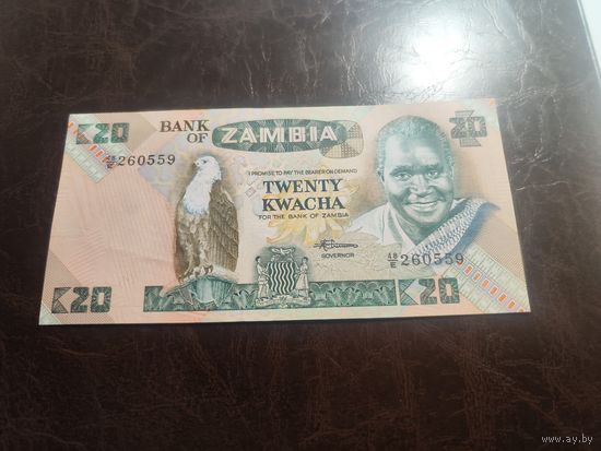 Замбия 20 квача образца 1980-1988 года AUNC p27e