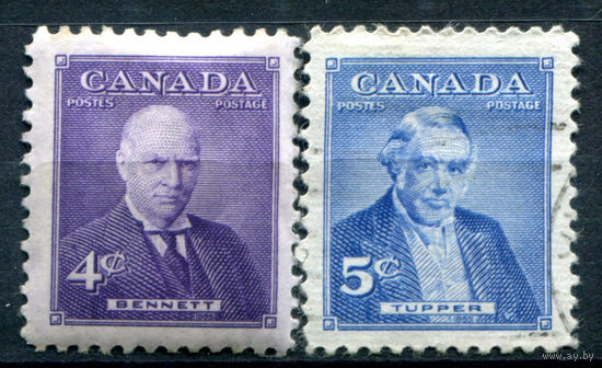 Британские колонии - Канада - 1955г. - премьер-министры - 2 марки - полная серия, MH, гашёная [Mi 306-307]. #3-WB-102-A-2