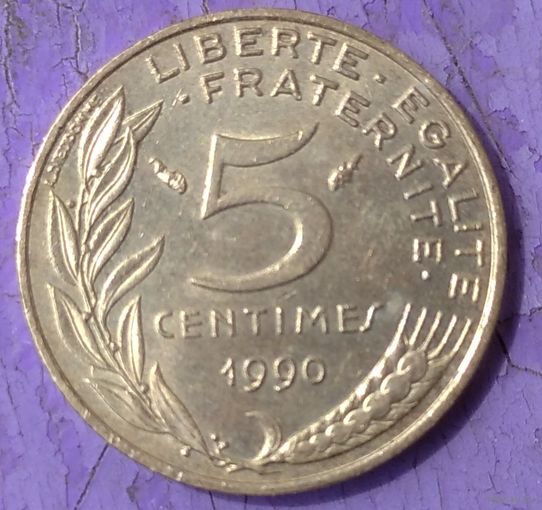 5 сантимов 1990 Франция. Возможен обмен