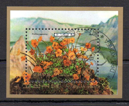 Цветы КНДР 1989 год 1 блок